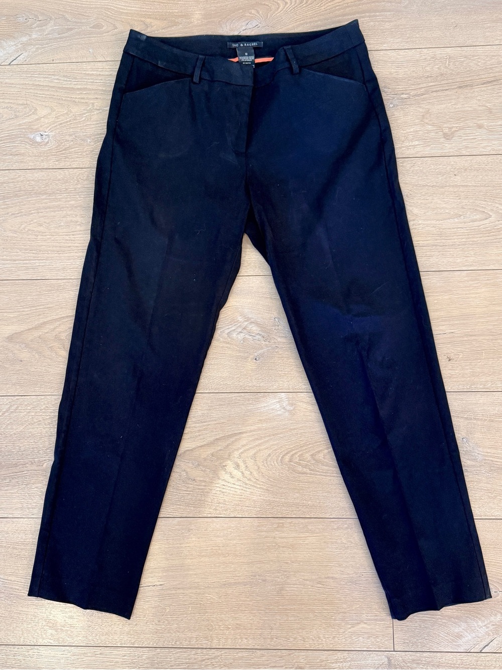 Zac & Rachel Black Dress Mid Rise Ankle Slim Pants Front Pockets Size 10